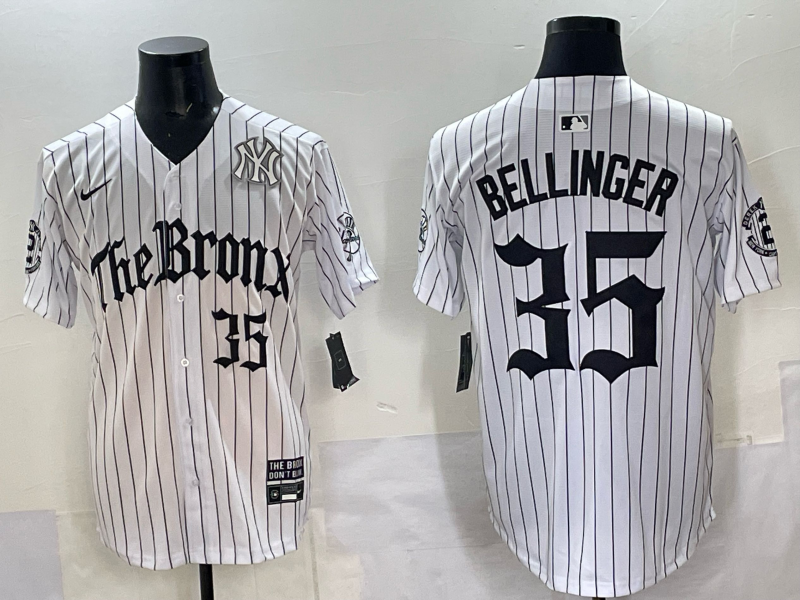 Men New York Yankees #35 Bellinger White Nike  2025 MLB Jersey style 008